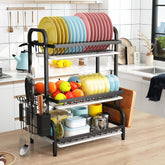 3-Tier Drying Rack, Capacity Dish Rack with Utensil Holder 3