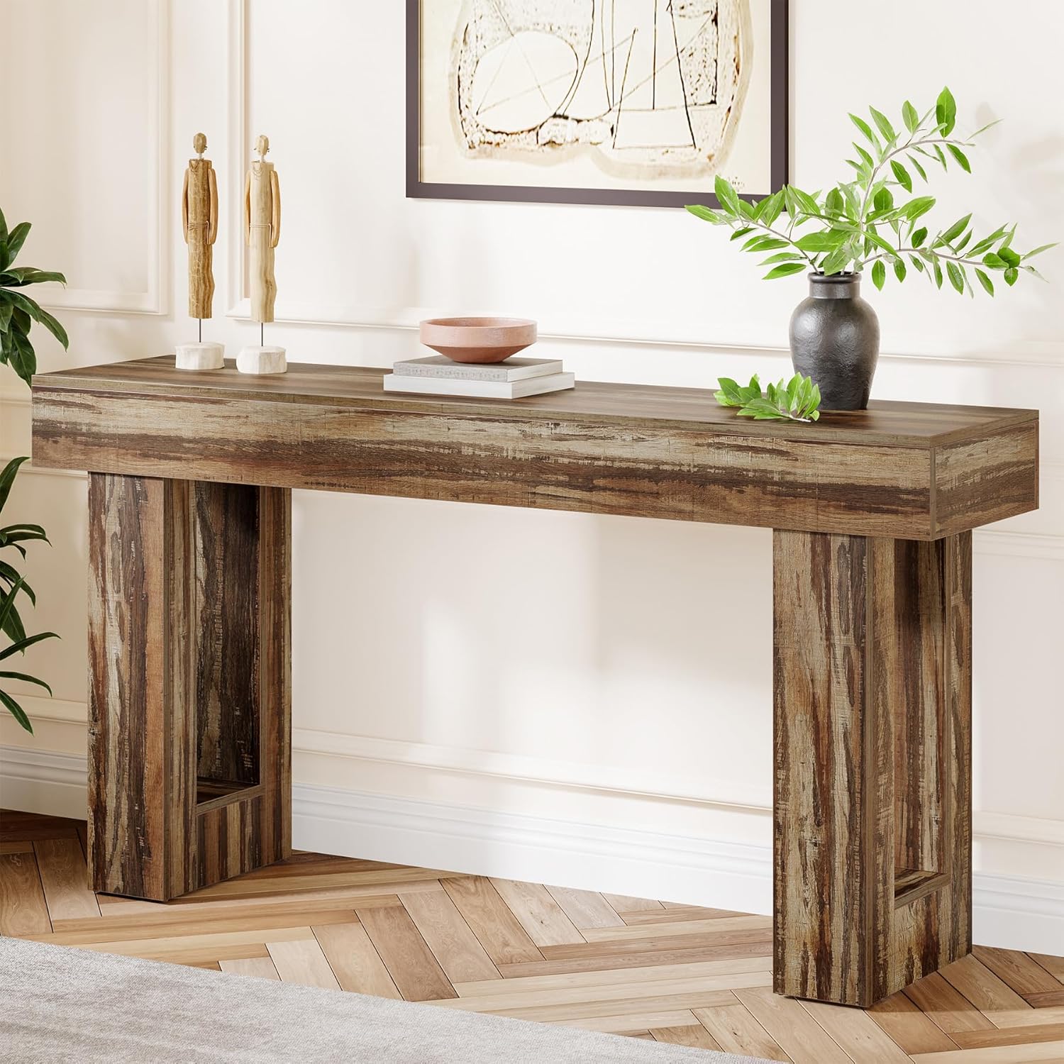 Tribesigns 63-Inch Console Table, Farmhouse Wooden Sofa Table