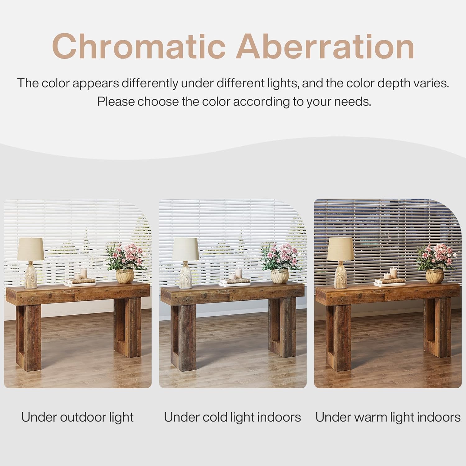 Wooden Sofa Table, 63-Inch Console Table For Entryway