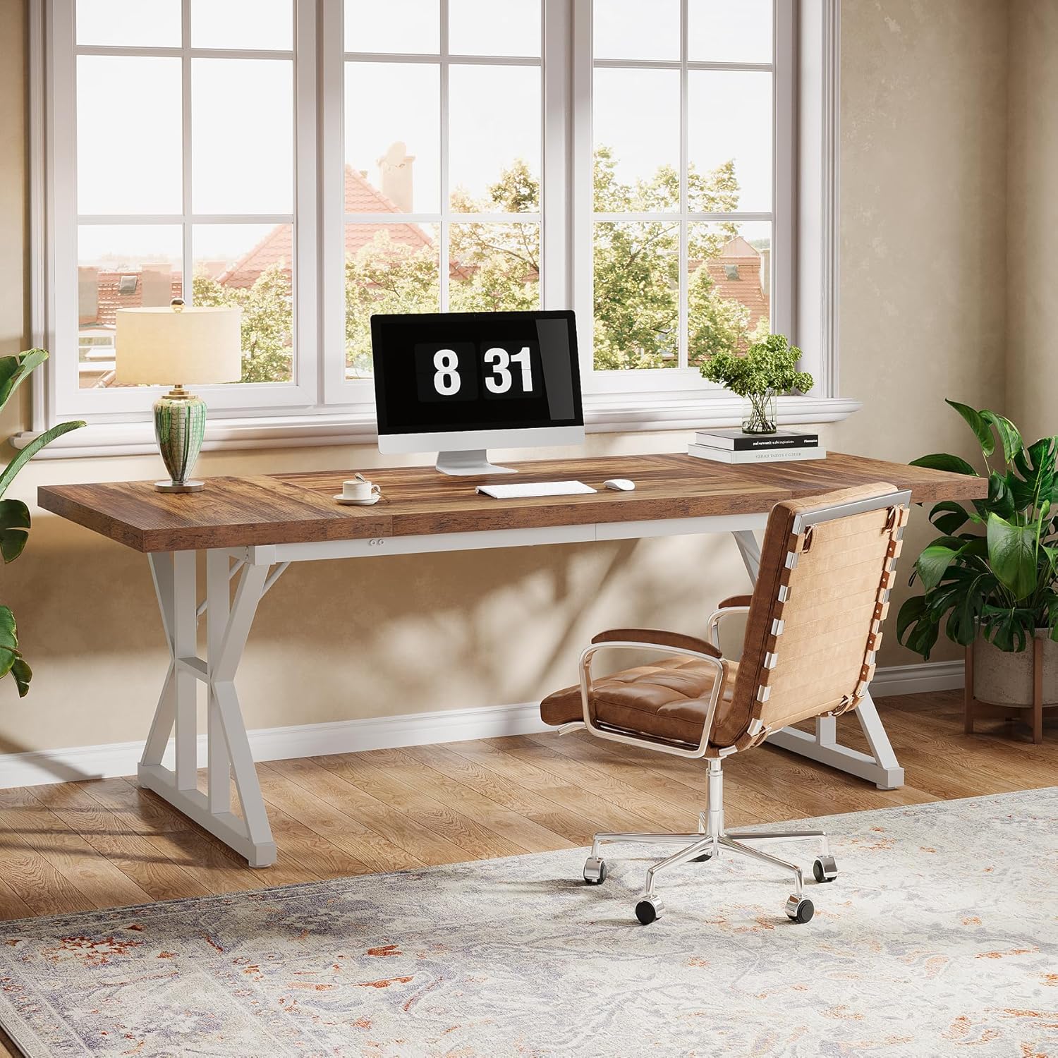 Tribesigns 70.86" Executive Desk, Industrial Style Computer Desk for Home Office