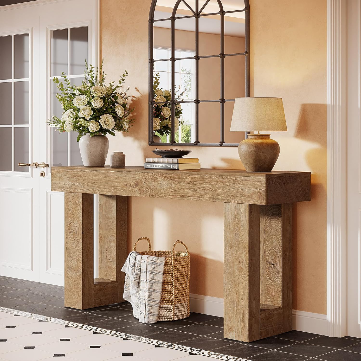 Tribesigns 63-Inch Console Table, Farmhouse Wooden Sofa Table