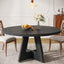 47" Farmhouse Dining Table, Round Wooden Kitchen Dinner Table for 4 People