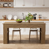63" Rectangular Dining Table, Rustic Kitchen Table with Drawers for 4 Persons 3