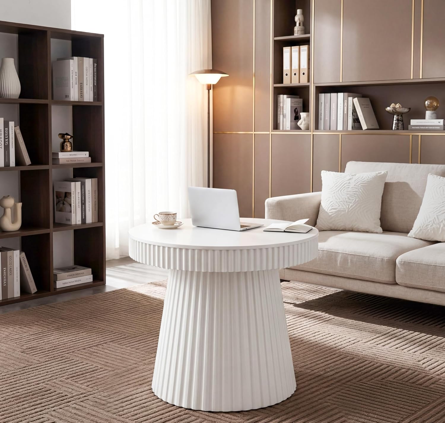 Round Conference Table, 31.5" Meeting Table Discussion Table for Home Office