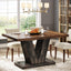 47" Farmhouse Dining Table, Kitchen Dinner Table with Duty Pedestal for 4 People
