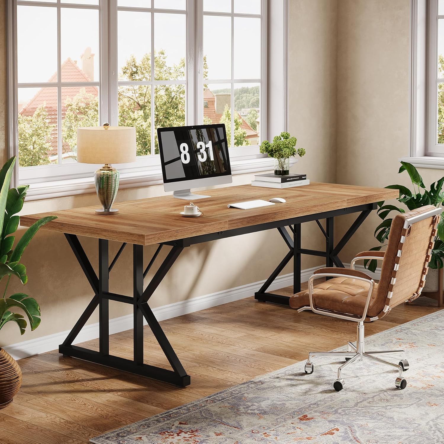 Tribesigns 70.86" Executive Desk, Industrial Style Computer Desk for Home Office