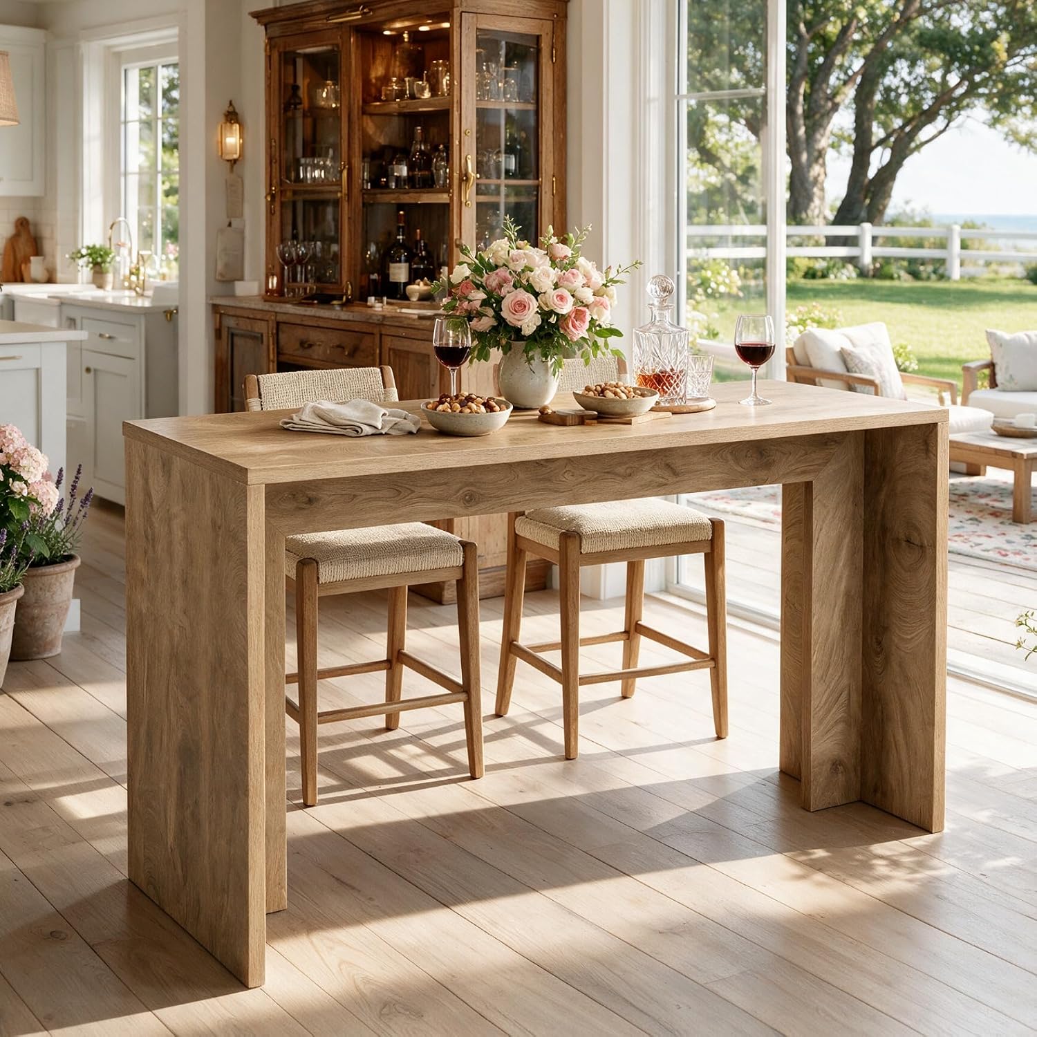 55" Long Narrow Bar Table, Bar Height Table for 2–4 Person
