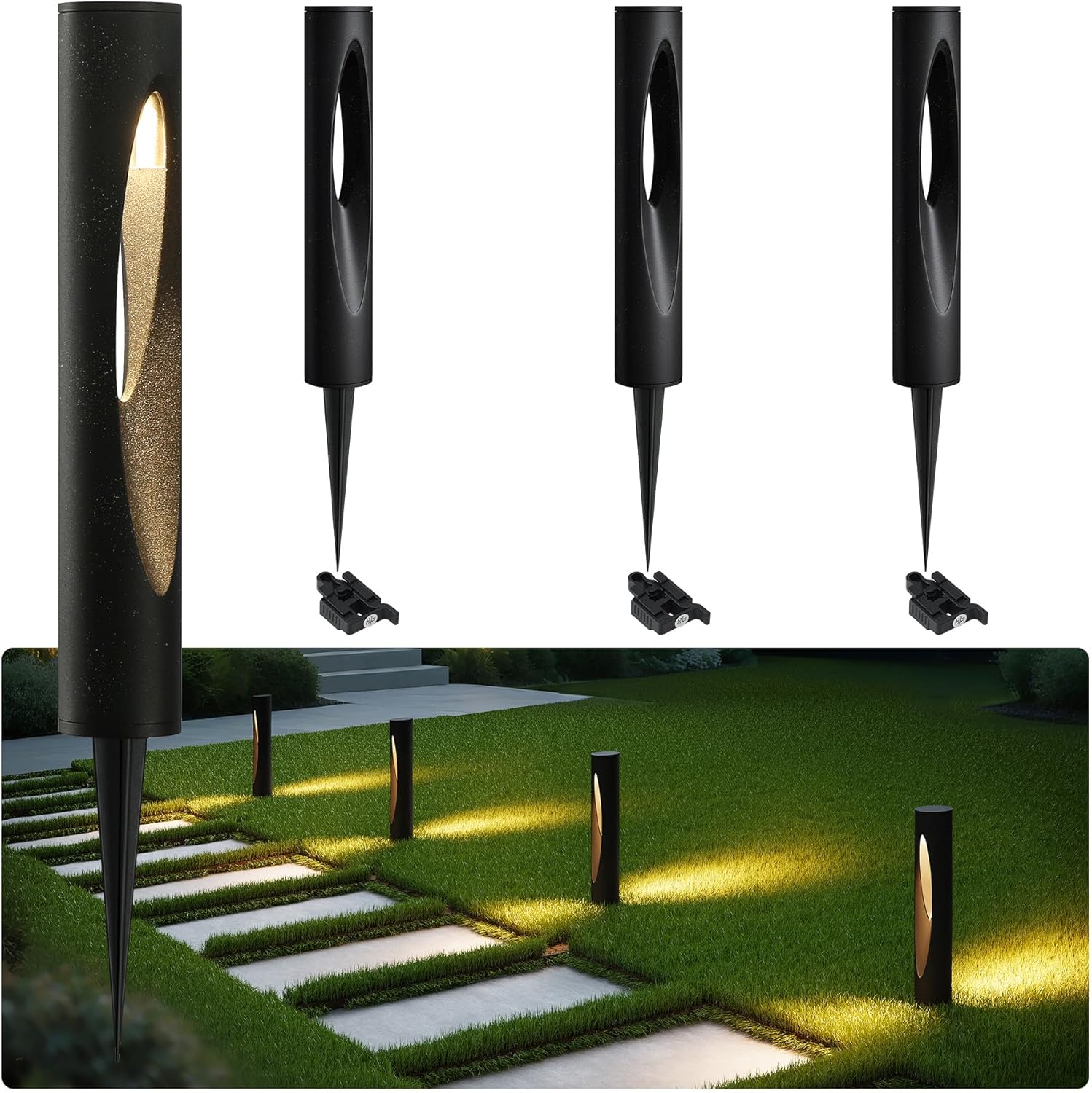 6-Pack Low-Voltage Landscape Lights, 4.8W LED Pathway Lights