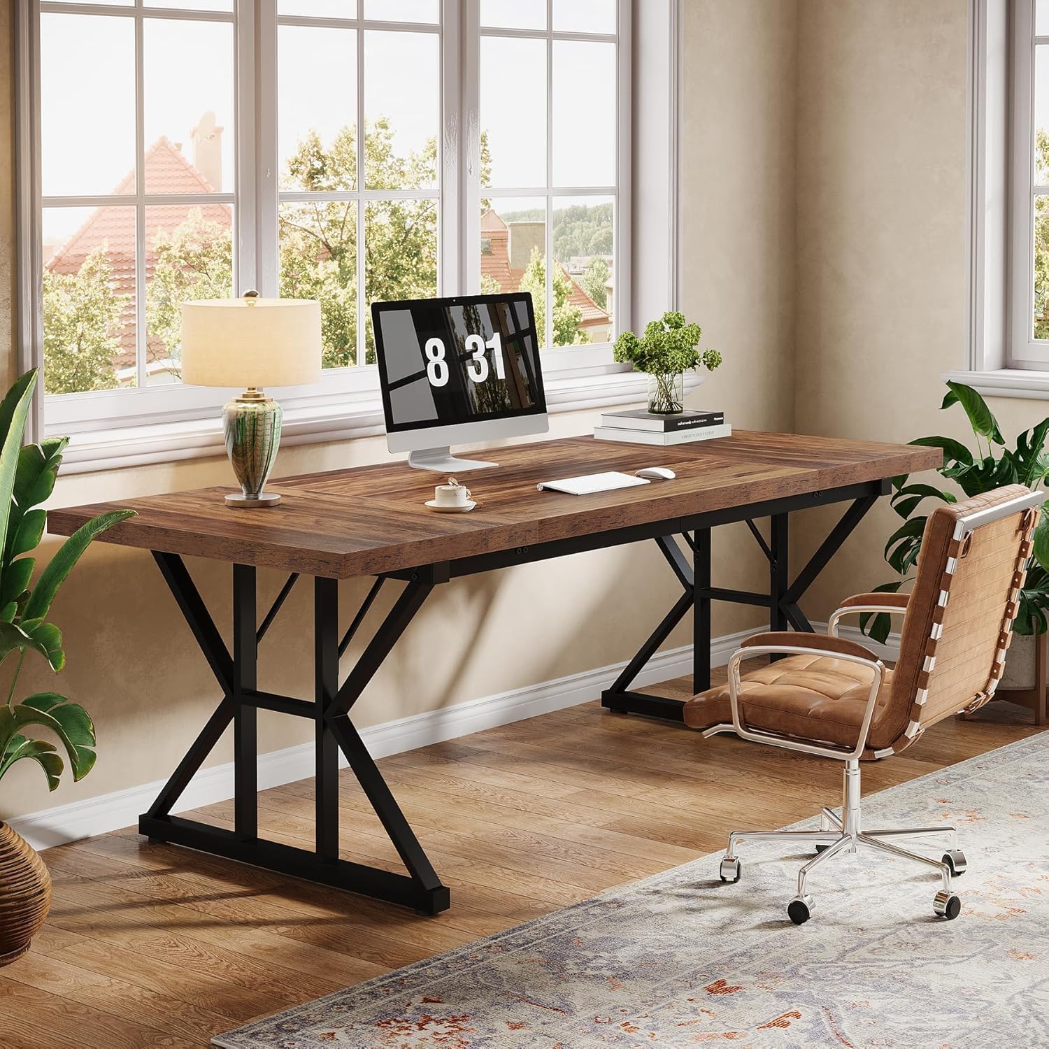 Tribesigns 70.86" Executive Desk, Industrial Style Computer Desk for Home Office