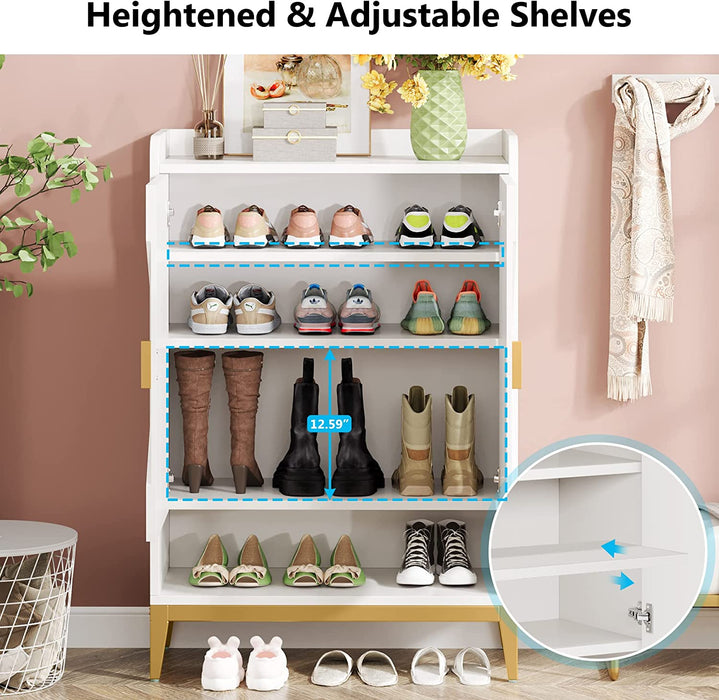 Tribesigns Shoe Cabinet, 25 Pair Shoe Rack Organizer with Adjustable Shelves & Doors Tribesigns