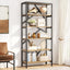 71" Bookshelf, Industrial Etagere Bookcase 6 Shelf Display Rack