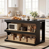 55" Sturdy Kitchen Island, Farmhouse Stationary Island Table 3