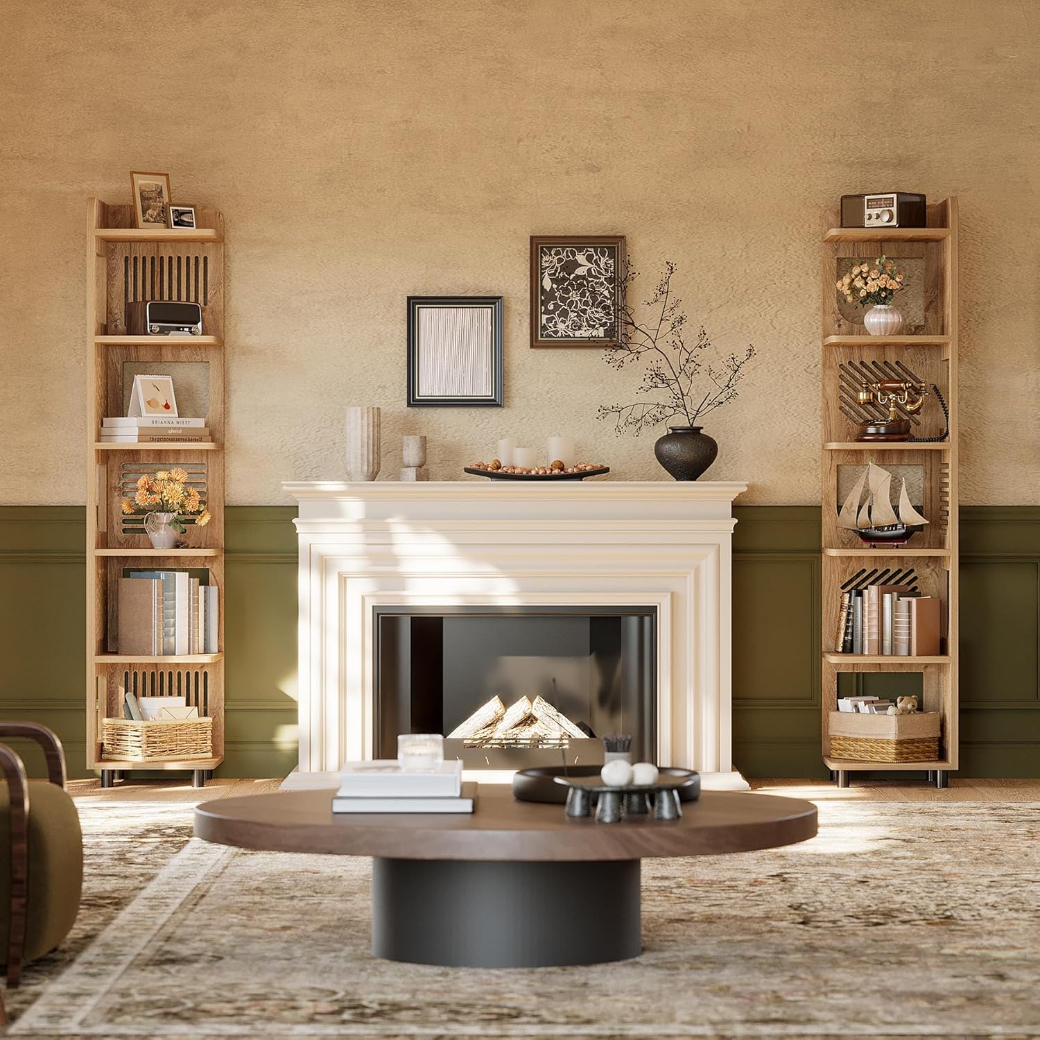 Tribesigns 6-Tier Corner Shelf, Tall Skinny Display Bookcase for Small Spaces