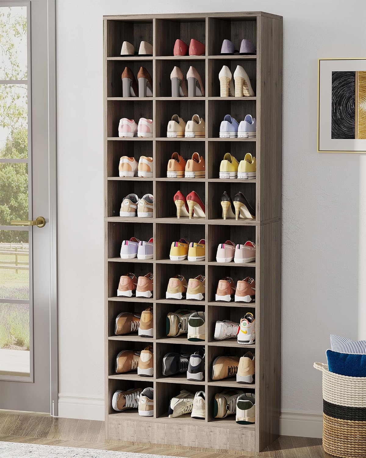 70.8" Freestanding Shoe Cabinet, 10-Tier Shoe Rack Storage Organizer with 30 Cubbies