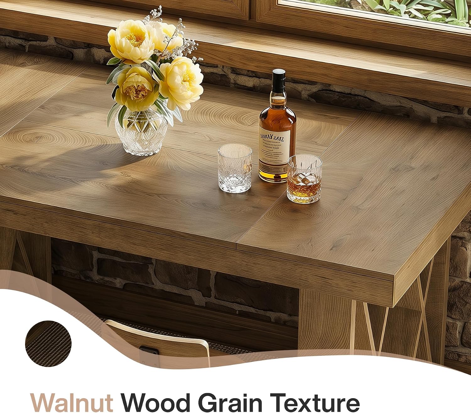 63" Rectangular Bar Table, Farmhouse Counter Height Pub Table