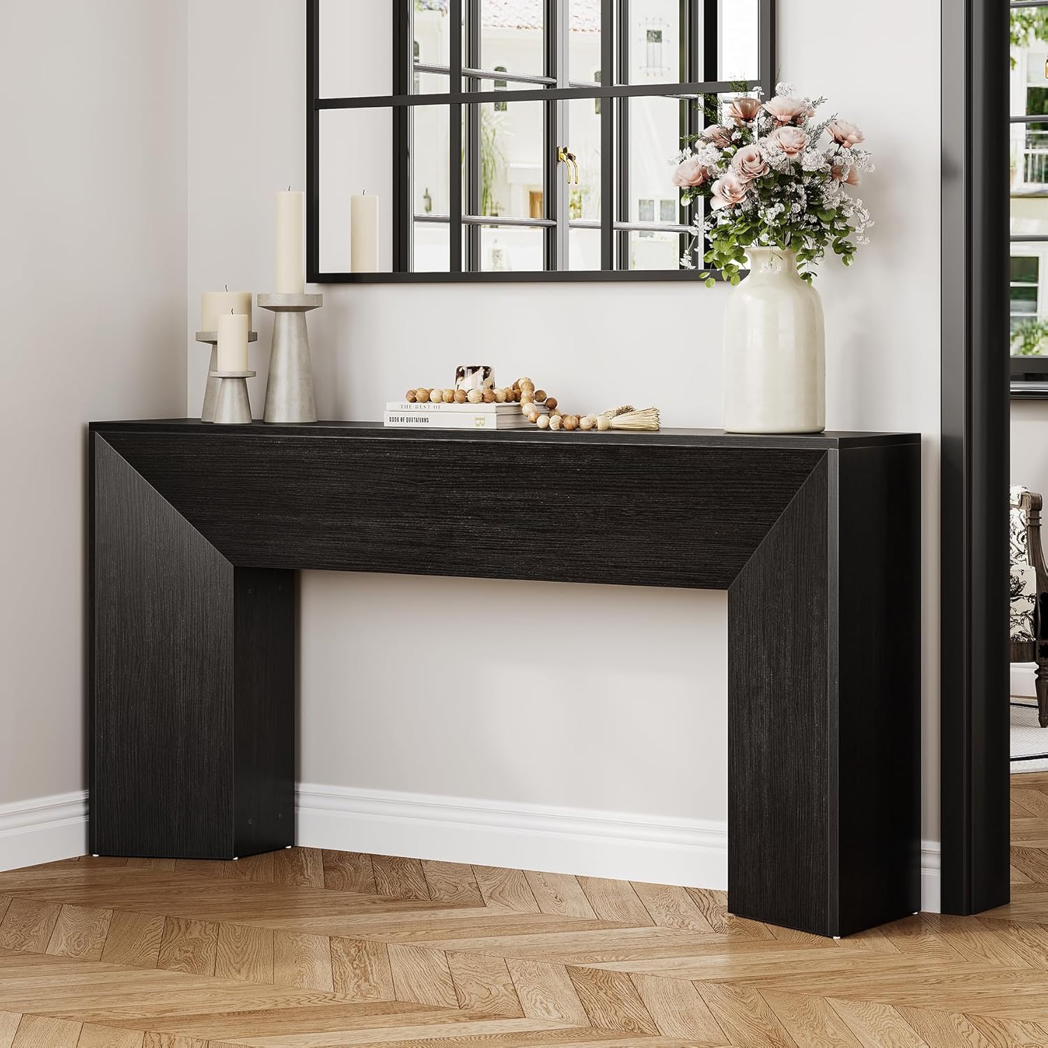 63" Extra Long Console Table for Entryway, Modern Wooden Sofa Table for Living Room