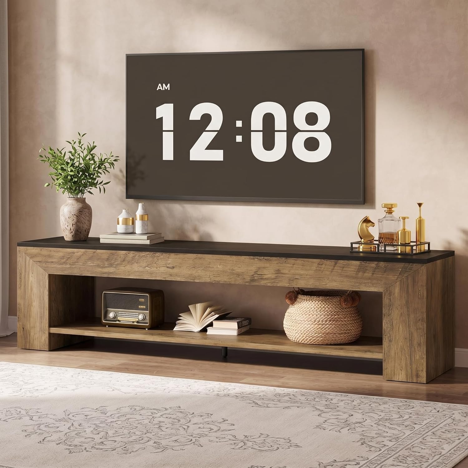 71" TV Stand, Large Entertainment Center with Shelf for TVs up to 80"