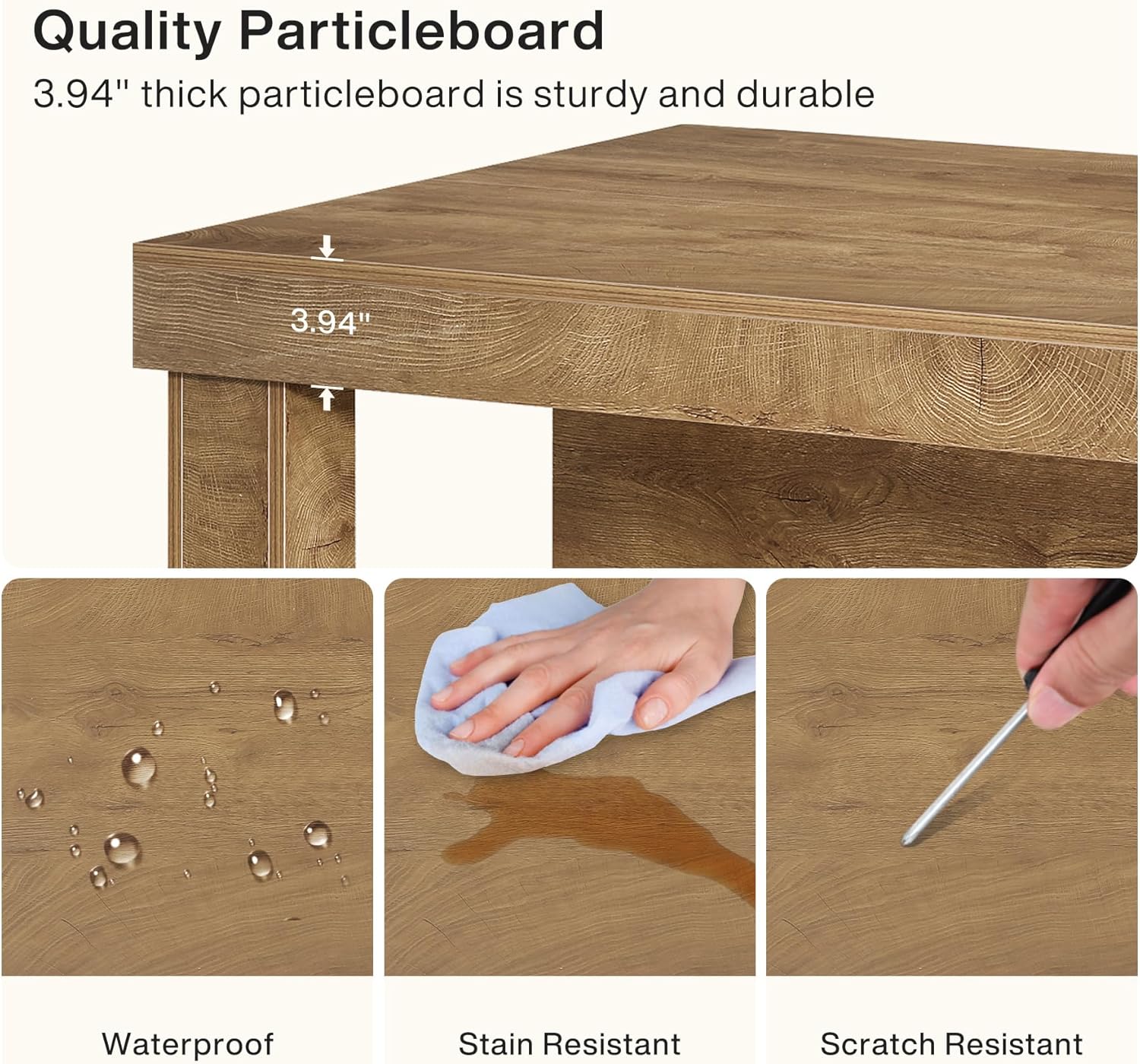55" Counter Height Bar Table with Storage Shelves, Rectangular Kitchen Table for 6