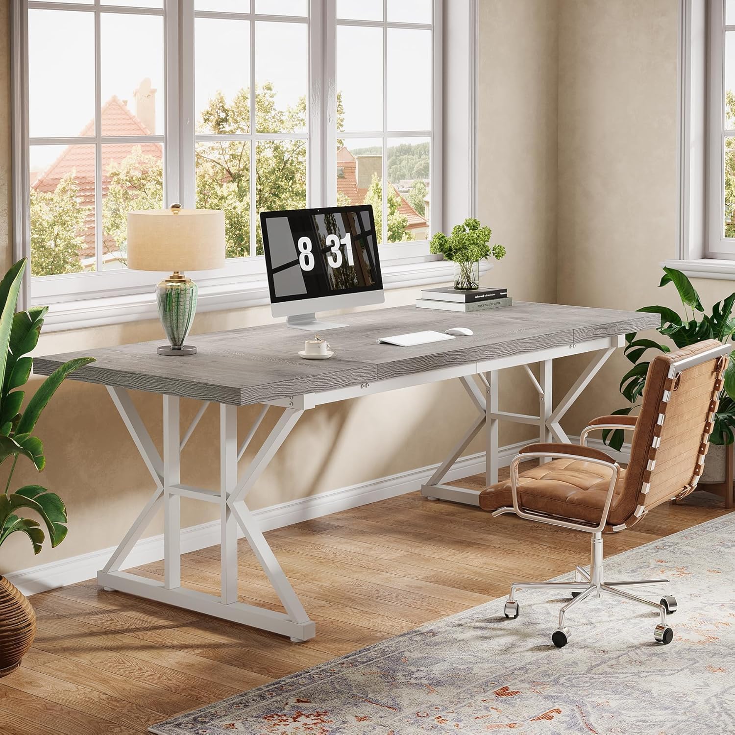Tribesigns 70.86" Executive Desk, Industrial Style Computer Desk for Home Office