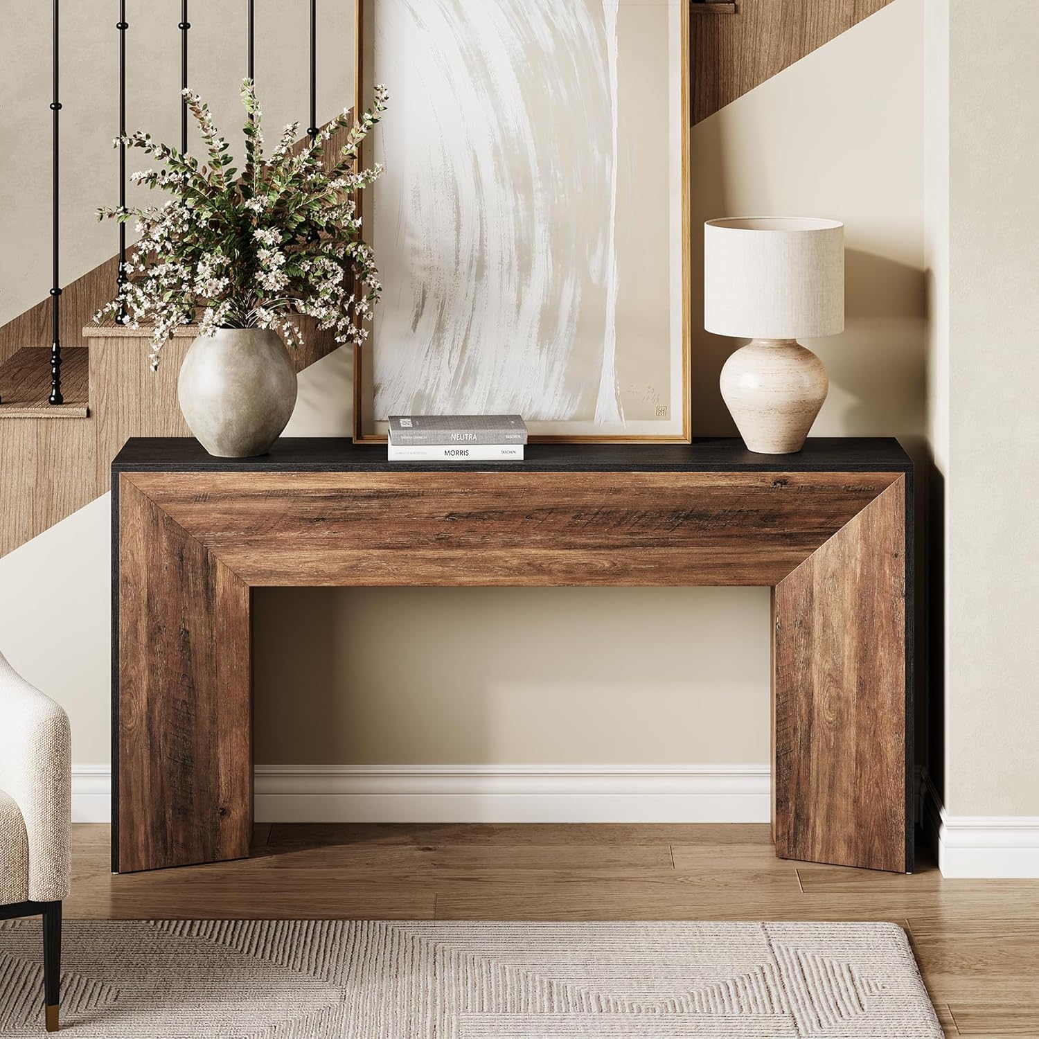 63" Extra Long Console Table for Entryway, Modern Wooden Sofa Table for Living Room