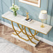 59" Console Table, Faux Marble Entryway Sofa Table Behind The Couch Tribesigns