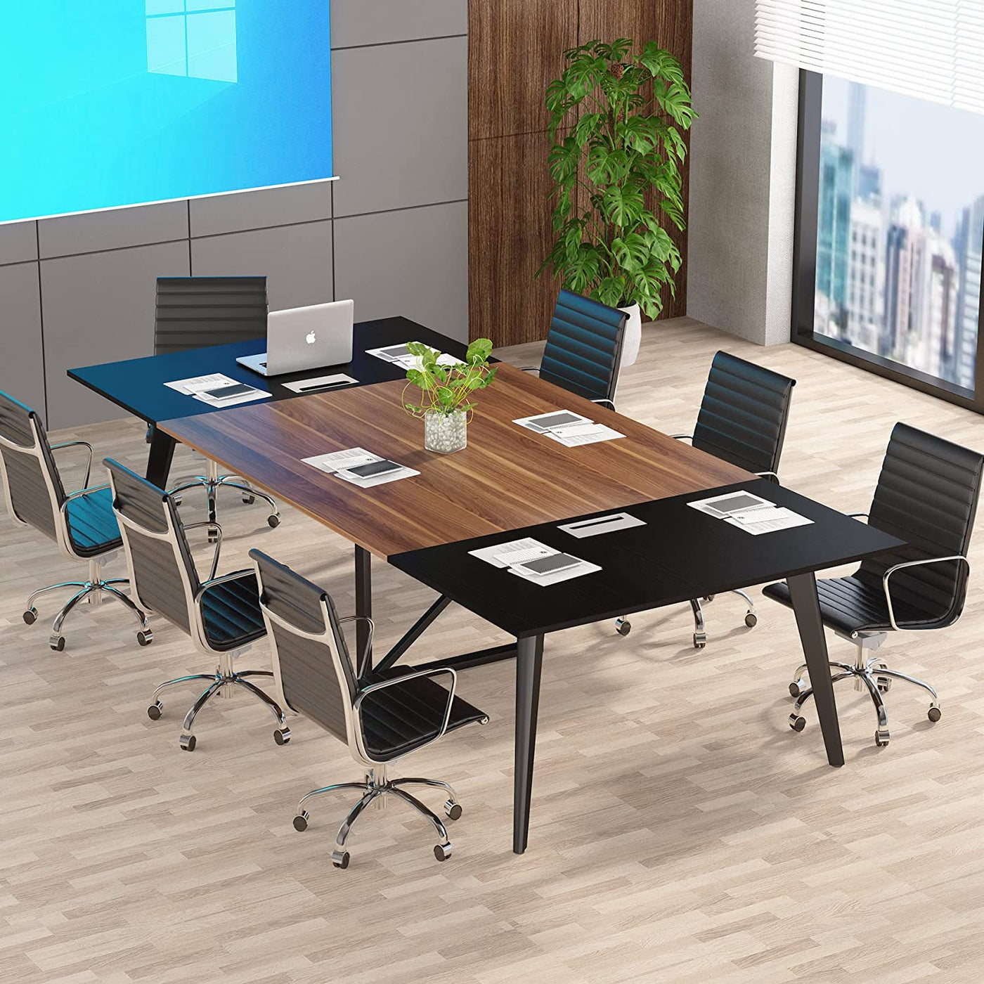 Tribesigns 8FT Conference Table, Large Sturdy Meeting Room Table