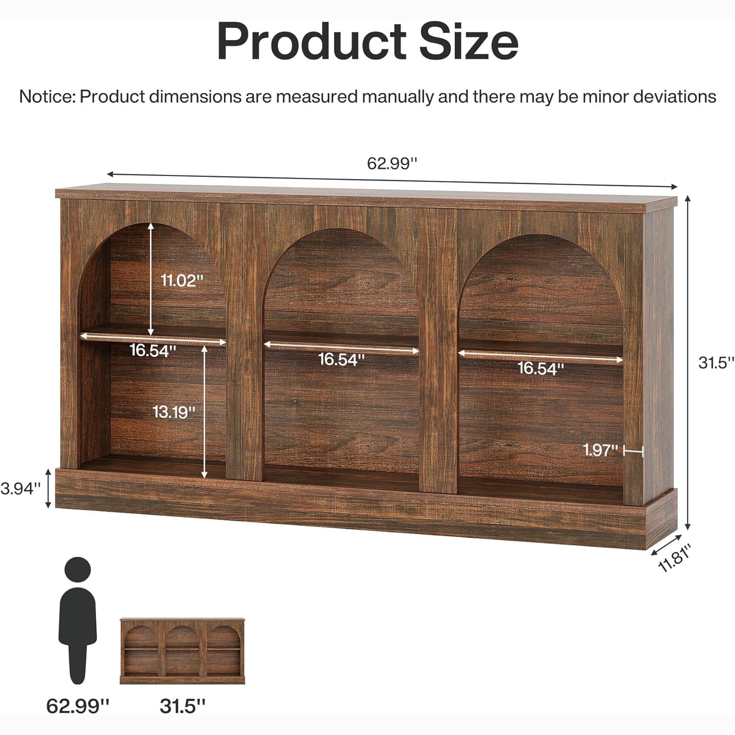 62.99“ Farmhouse TV Stand with Storage Cabinets, Media Console for Up to 65-Inch TV