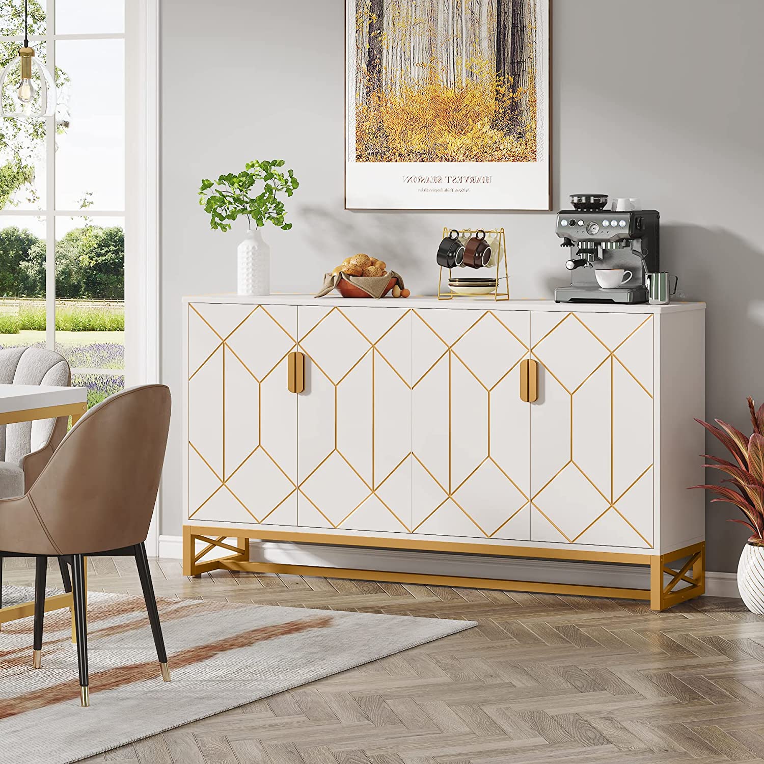 Tribesigns Modern Sideboard Buffet Storage Cabinet - Thumbnail 4
