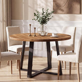 47" Solid Wood Dining Table, Farmhouse Round Kitchen Table for 4-6 People 3