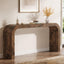 70.8" Console Table, Solid Wood Sofa Table with Curved Corners