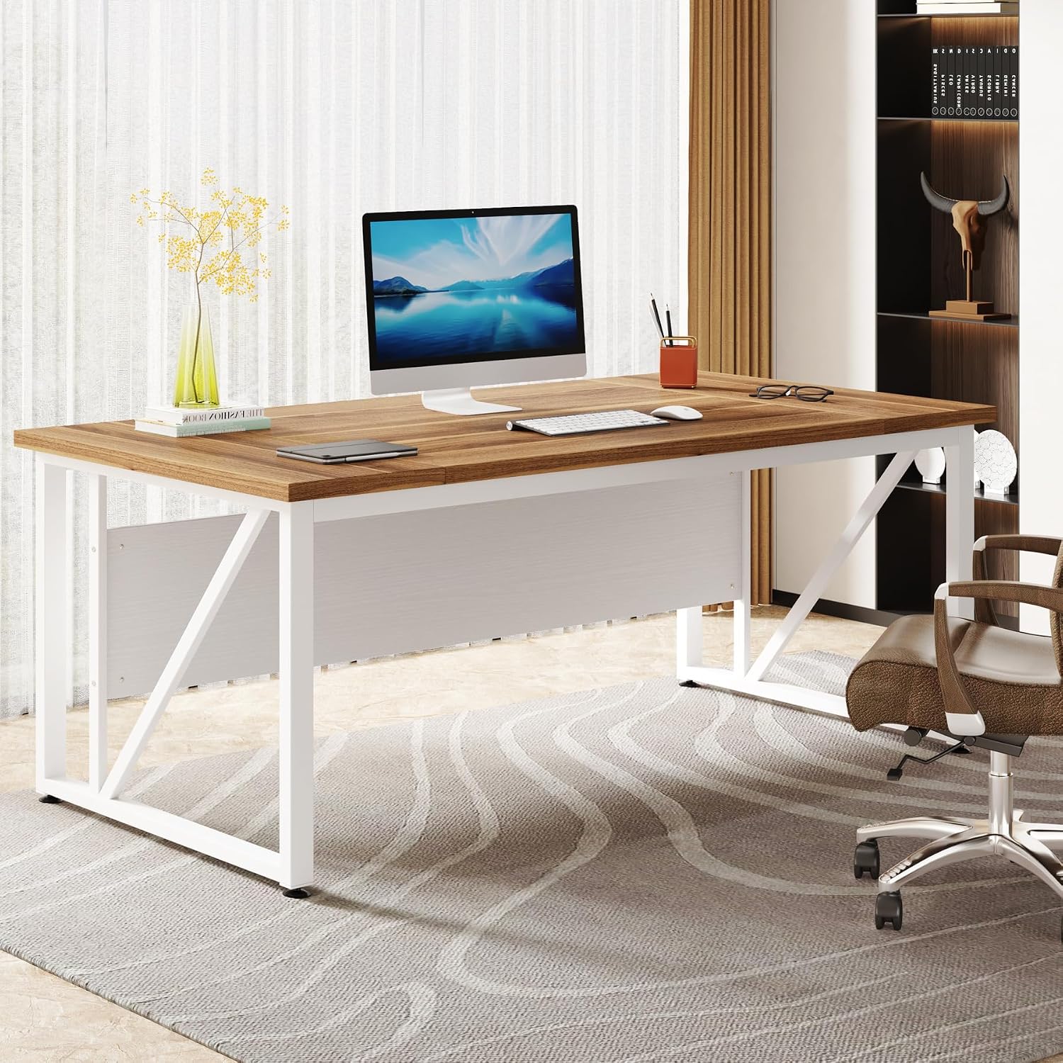 63" Modern Computer Desk, Home Office Desk Writing Table