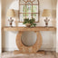 63" Console Table, Rustic Sofa Table Entryway Table with Circle Base