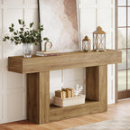 63" Wooden Console Table, Farmhouse 2 - Tier Sofa Table Entryway Table Tribesigns