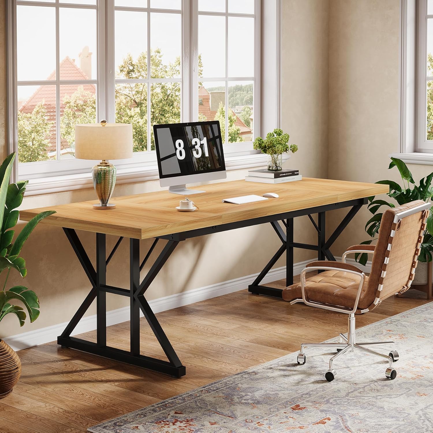 Tribesigns 70.86" Executive Desk, Industrial Style Computer Desk for Home Office