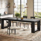 86" Dining Table, Farmhouse Kitchen Dinner Table For 8 - 10 People Tribesigns