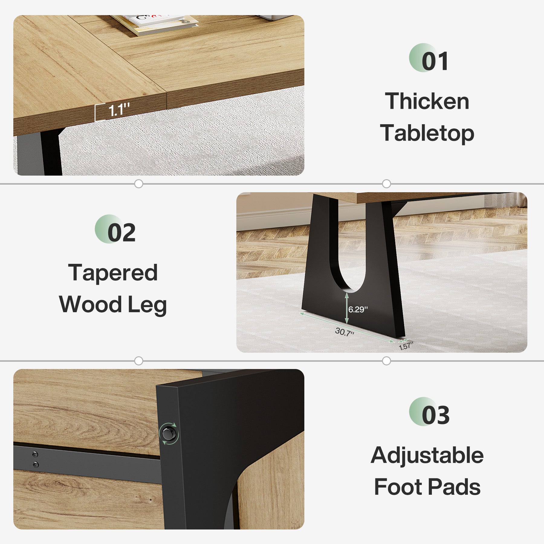 70.86" Executive Desk, Modern Computer Office Desk Workstation