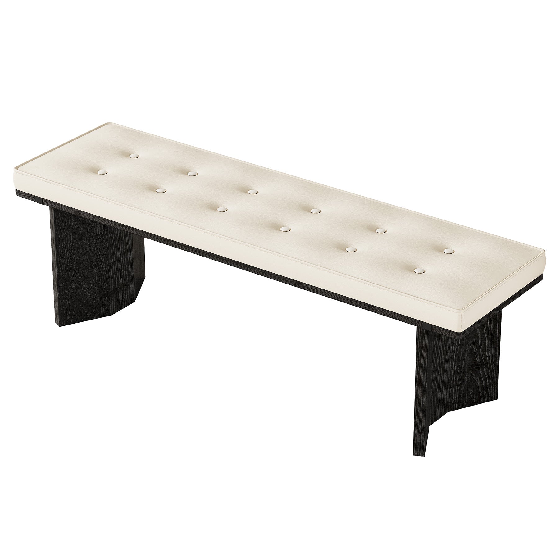 55" Solid Wood Dining Bench with Removable Cushion