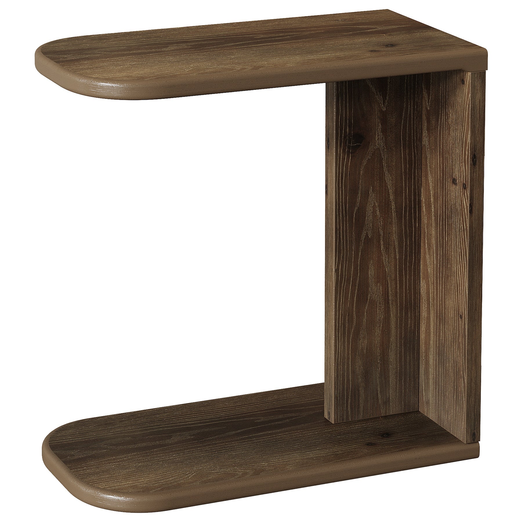Solid Wood End Table, C-Shaped Sofa Side Table for Living Room