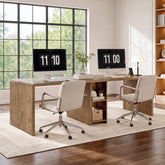 79" Double Desk for 2, Long Two Person Computer Desk with Shelves, Home Office 3