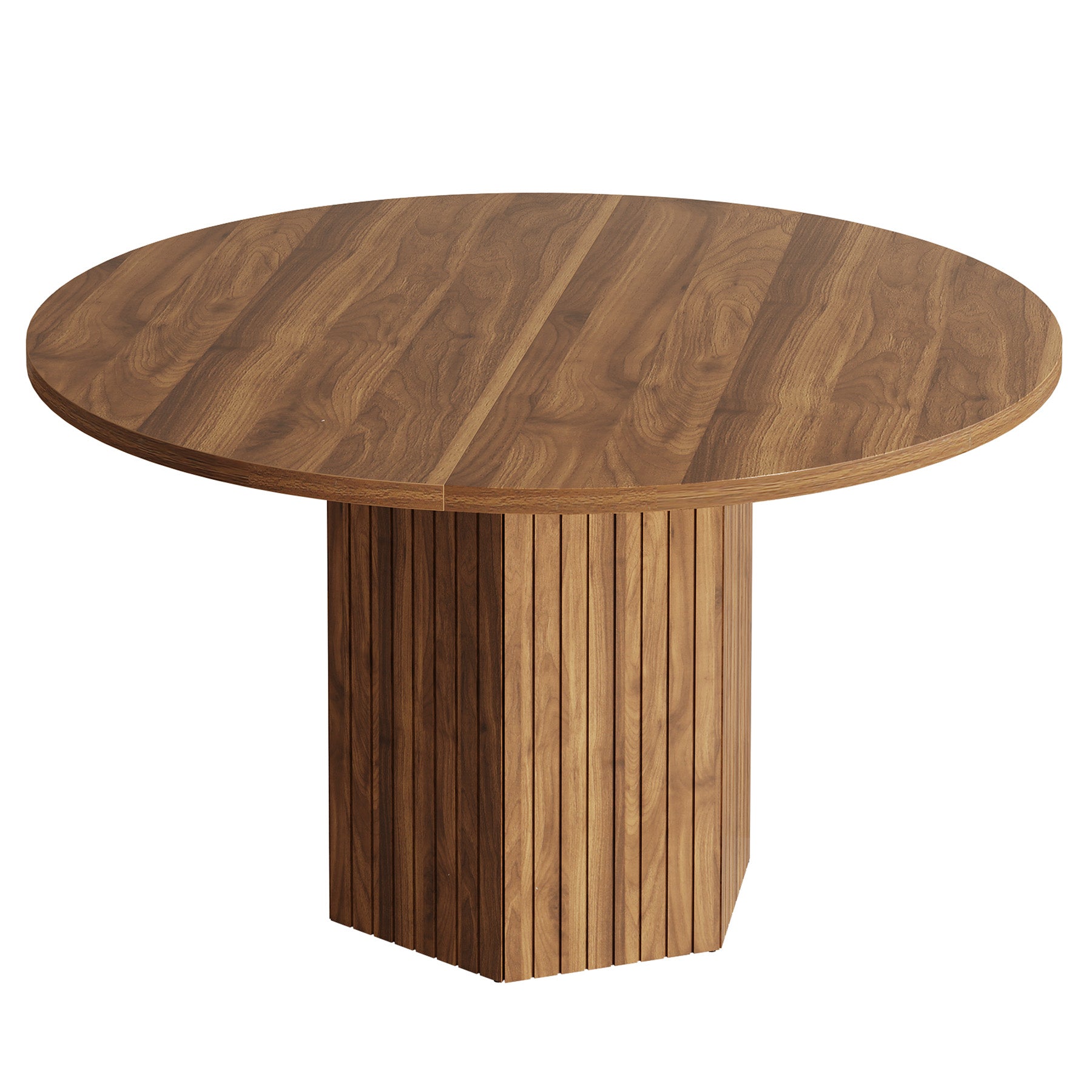 47" Round Dining Table, Kitchen Table with Pedestal Base for 4-6