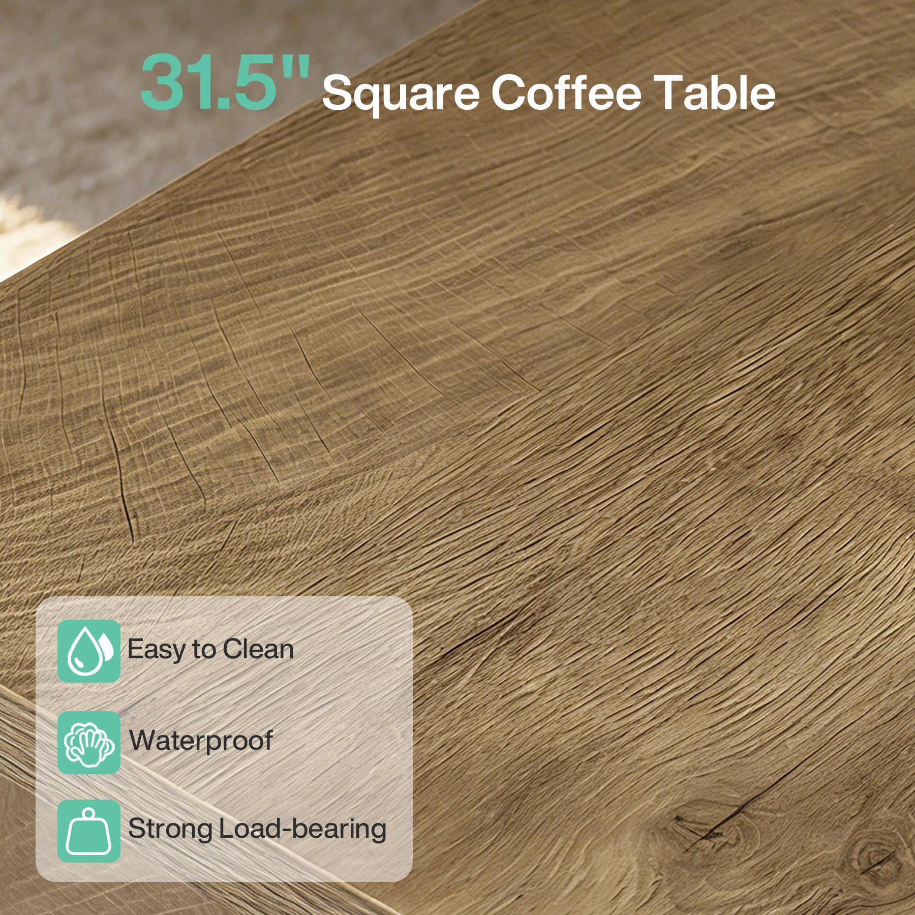 Tribesigns 31.5" Square Coffee Table, Farmhouse Accent Table for Living Room