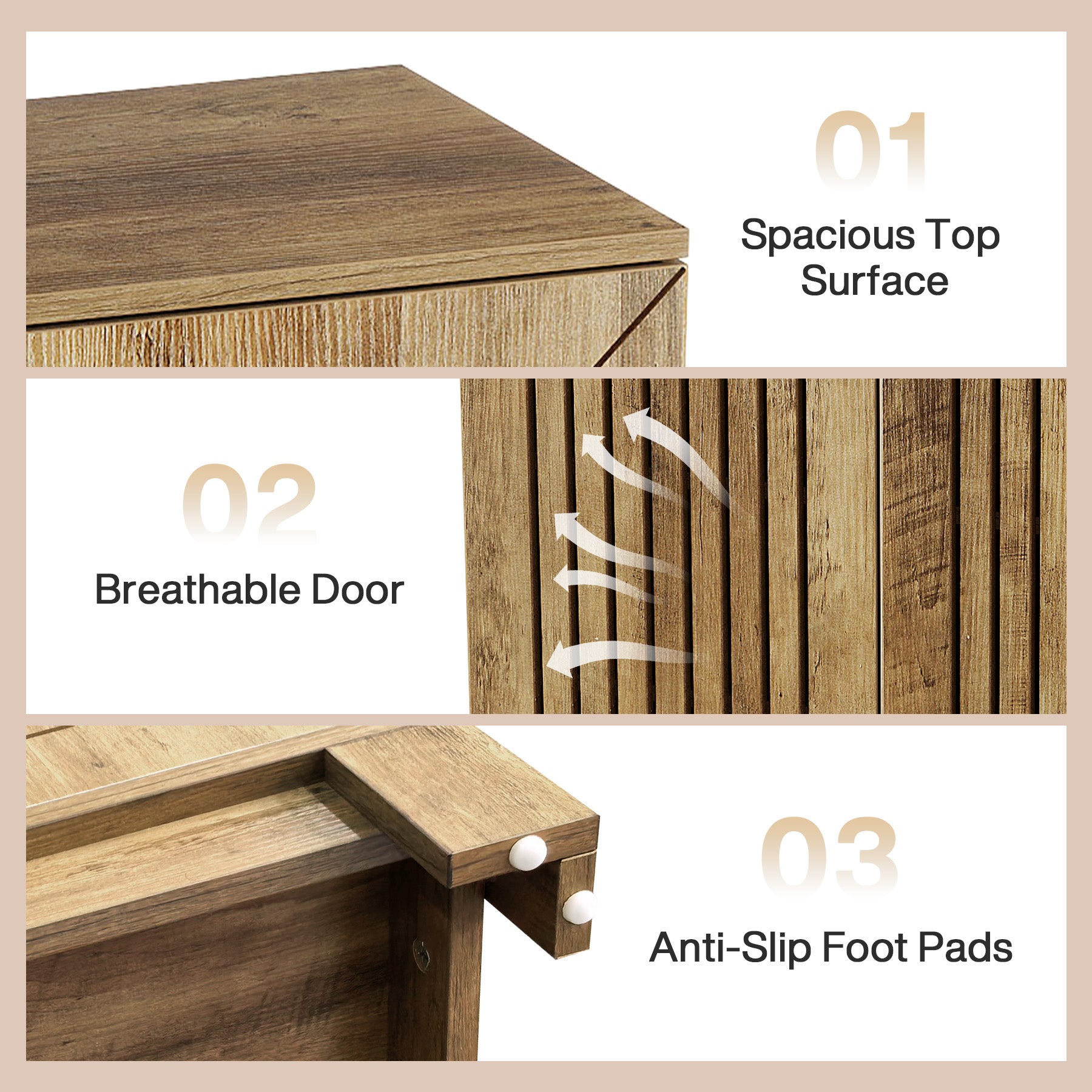 5-Tier Shoe Cabinet with Doors, Entryway Shoe Rack Organizer for Living Room, Hallway