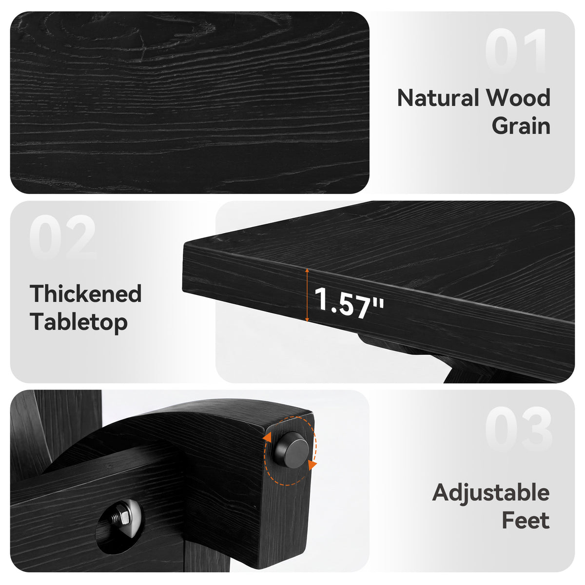 Tribesigns 47.24-Inch Solid Wood Coffee Table, X-Leg Center Table for Living Room