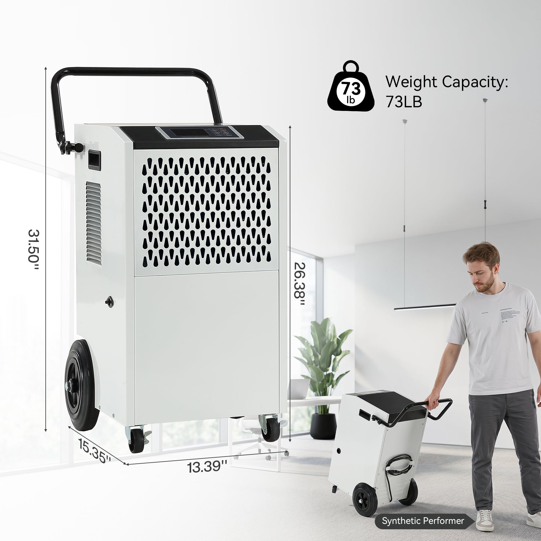 154 Pints Commercial Dehumidifier with Pump & Drain Hose for Up to 7000 Sq. Ft Large Spaces, Auto Defrost