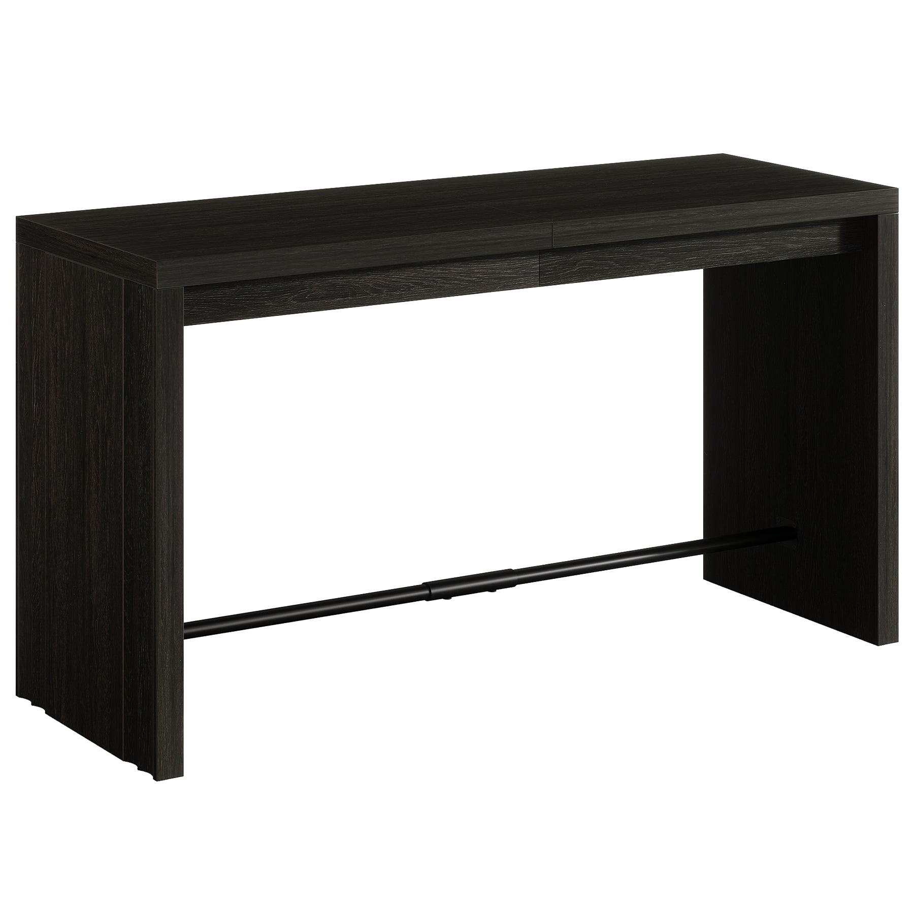 63" Bar Table, Rectangular Counter Height Pub Table with Metal Footrest