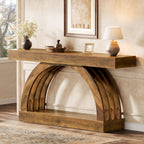 2-Tier Console Table, 63" Unique Arched Sofa Table Behind The Couch