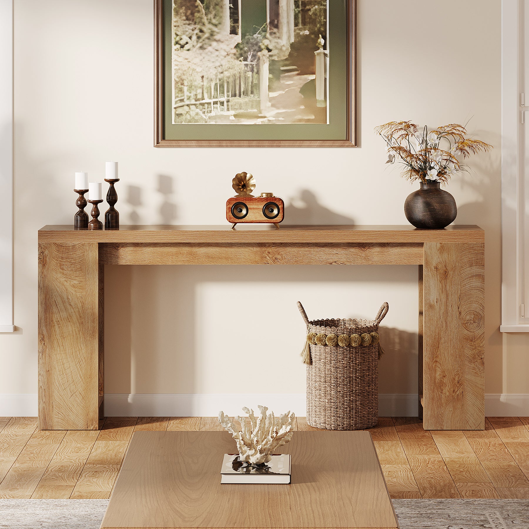 70.9" Console Table, Narrow Entryway Sofa Table Behind Couch