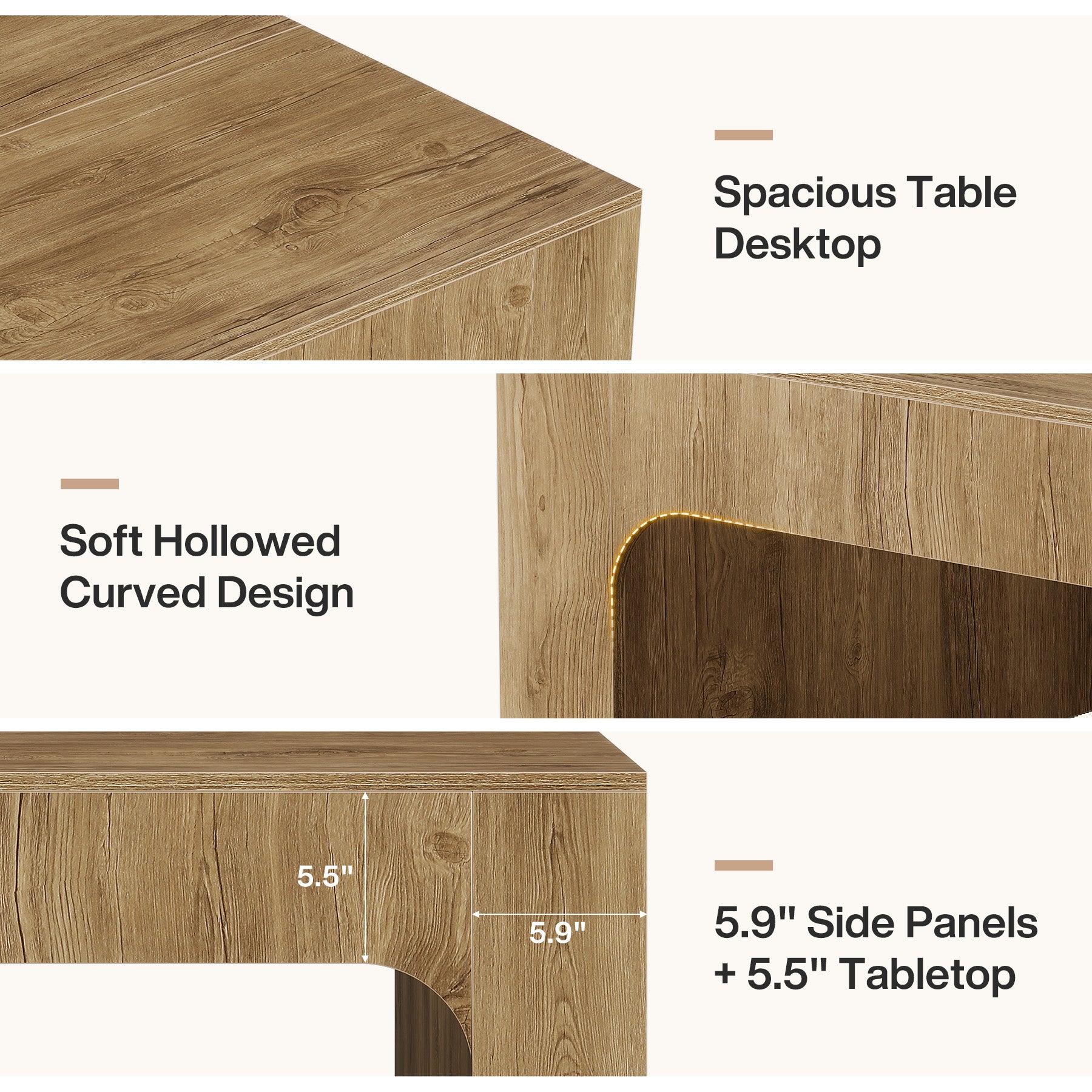Tribesigns 39" Square Coffee Table, Wooden Farmhouse Center Table for Living Room