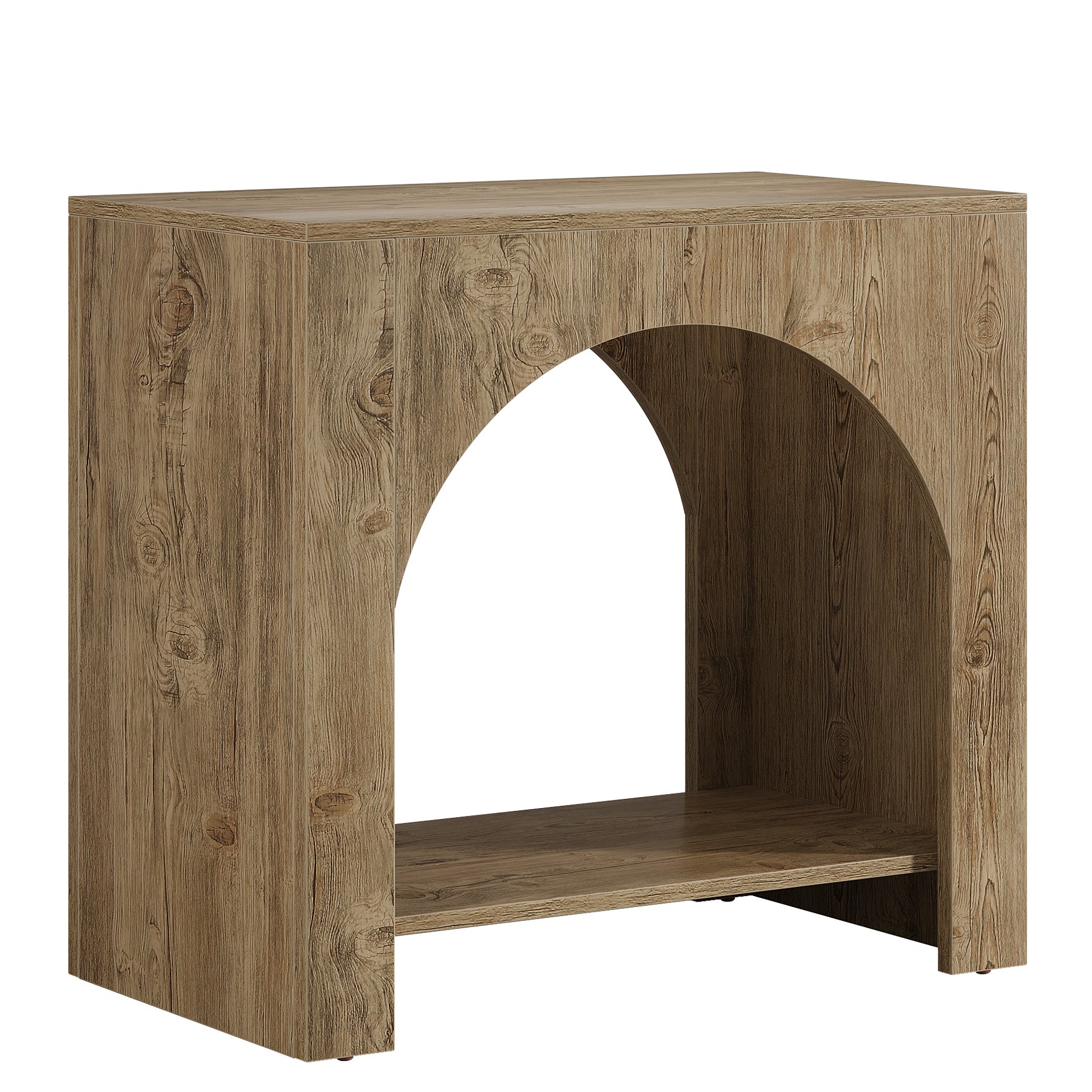 27" End Table, 2 Tier Square Side Table with Storage Shelf