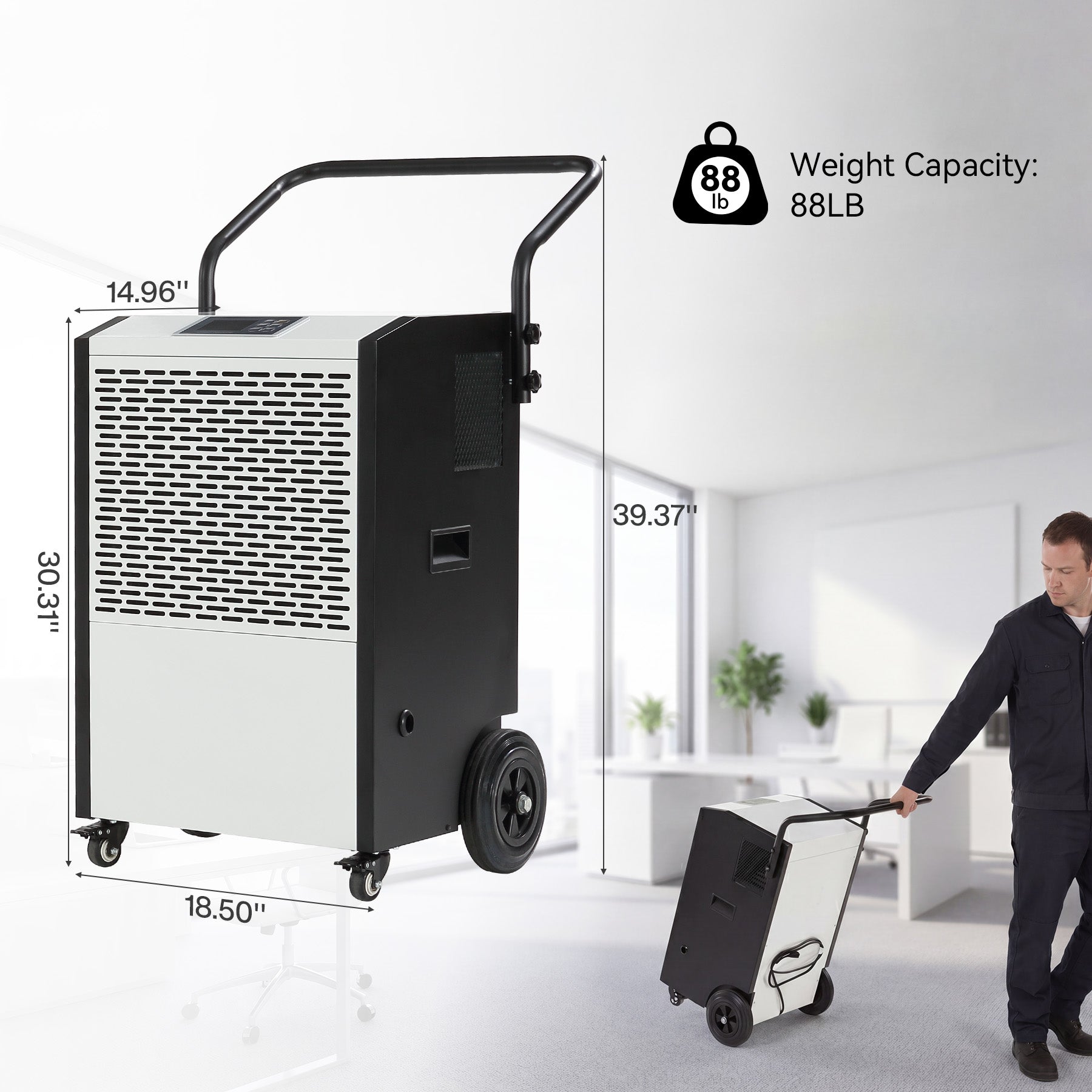 240 Pints Commercial Dehumidifier with Pump & Drain Hose for Up to 8000 Sq. Ft Large Spaces, Auto Defrost